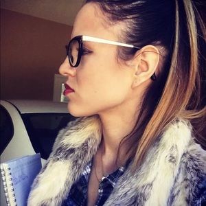 Tom Ford Cateye Glasses Frame No RX Brown Gold